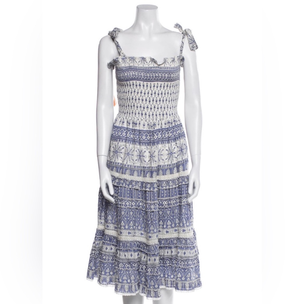 Bell by Alicia Bell Odette smocked cotton and silk dress women’s size large